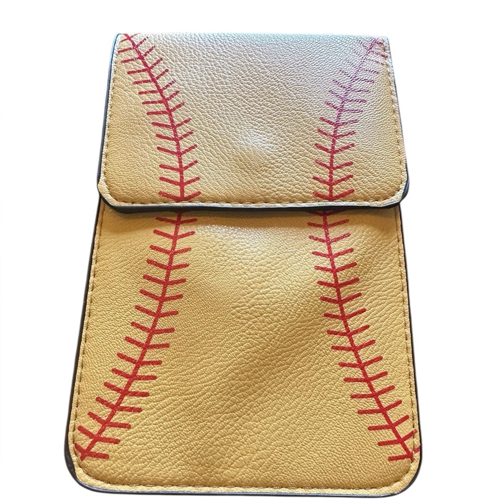 Mustard Baseball Leather Crossbody Purse